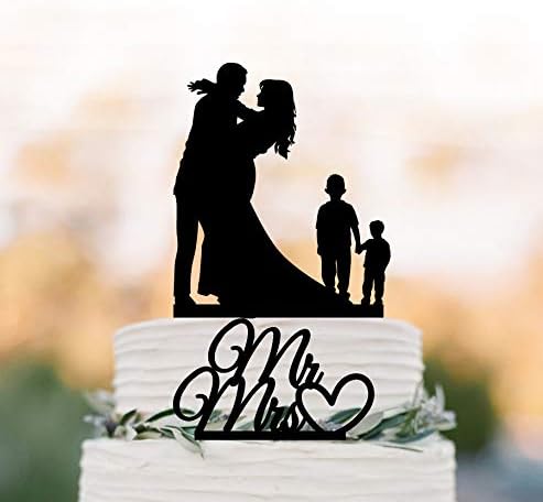 Decoration De Gateau De Mariage Avec Deux Silhouettes De Garcon Deux Etages Pour Gateau De Mariage Avec Decoration De Gateau Pour Enfant Mr Et Mme Accessoires De Decoration Ustensiles A Patisserie Dwteam In