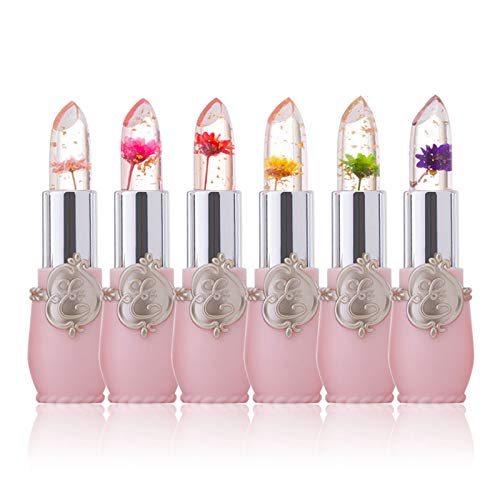 Winsummer Pack of 6 Crystal Jelly Lipstick Long Lasting Nutritious Lip Balm Lips Moisturizer Magic Temperature Color Change Lips Gloss