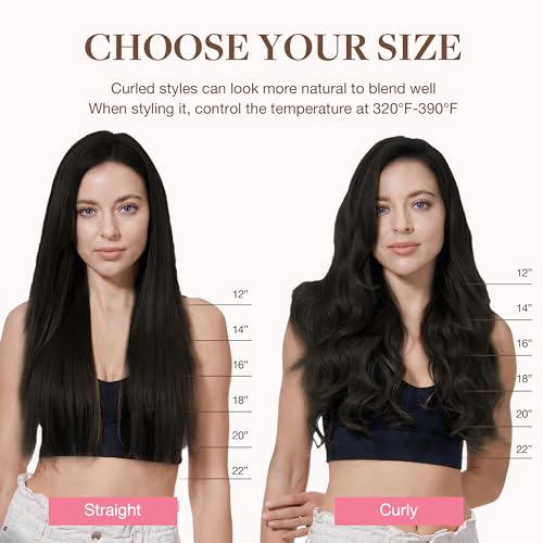 GOO GOO Natural Hair Clip in Extensions, 9pcs 150g 40cm Natural Black Hair Extensions Natural Hair