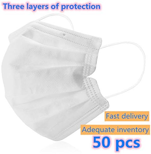 50Pcs/100Pcs Disposable Filter Másks 3D Protection Másks for Virùs for Gérms Coroná Coronávirus Flù protection Comfort Breathable Beauty 3 layer Másk (50PCS, WHITE)