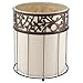 mDesign Decorative Round Small Trash Can Wastebasket, Garbage Container Bin for Bathrooms, Powder Rooms, Kitchens, Home Offices - Vanilla Plastic, Steel Wire frame in Bronze Finish