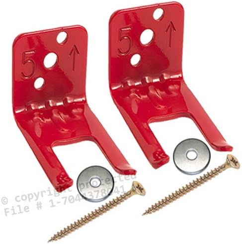 2 - Fire Extinguisher Bracket, Amerex Fork Style, Wall Hook, Mount, Hanger for a 2 1/2 to 5 Lb. Extinguishers, Universal for all Extinguishers with Valve Body Slots - FREE SCREWS & WASHERS INCLUDED