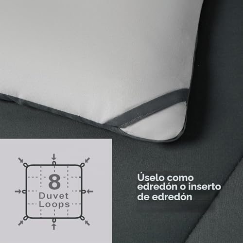 beeweed Duvet Filling 240 x 260 cm for 180 cm Bed, Reversible Fibre Duvet Oeko-Tex Fibre, 300 g/m² in 100% Soft Microfibre, with 2 Pillow Cases