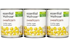 Sweetcorn Triple Pack Essential Waitrose 3 x 195g - Pack of 2