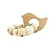 Bird Wooden Teether Chew Beads Baby Rattle Teether Nattural Raw Crochet Beads Toy Mom Bracelet Ecofriendly Baby Teething (Bird)