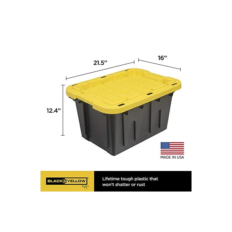 CX Original BLACK & YELLOW 12Gallon Storage Containers with Lids