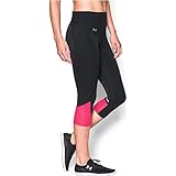 Under Armour Women's Fly-By Run Capri, Black/Harmony Red, Small