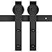 Homedex Sliding Barn Door Hardware Kit Black 6.6FT J Steel Set