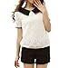 ETOSELL Lady Peter Pan Collar Chiffon T-Shirt Korean Chic Women Lace Blouse S...