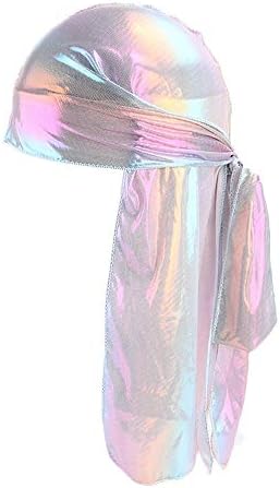 Jaminy Men/Women Silk Polyester Bandana Hat Durag Rag Tail Headwrap Headwear Gift