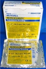 Sammons Preston XEROFORM Petrolatum Gauze Dressing Patch Sterile 4"X4" 25 Each / box