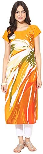 Vaamsi Crepe Digital Printed Kurti(PK1384A_Yellow_XL)