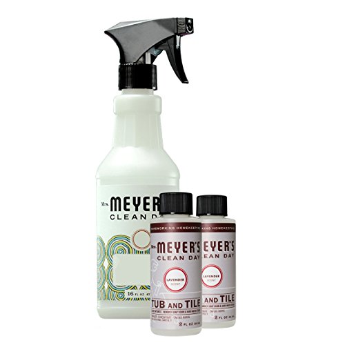 Mrs. Meyer's Tub and Tile Cleaner Concentrate Variety Pack, 1 Empty Foaming Trigger Bottle, 2 Tub and Tile Concentrate Lavender , 3 CT