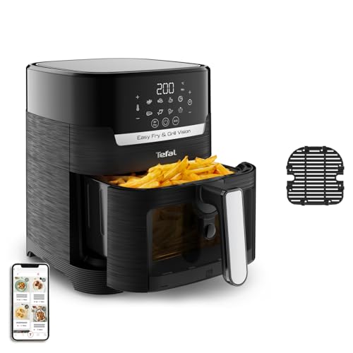 Tefal EY5068 Easy Fry & Grill Vision Hot Air Fryer | 4.2 L Capacity | 2-in-1 Technology | Viewing Window | Extra Crisp Technology | Energy Saving | Touchscreen | Black, Blackone