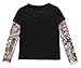 stylesilove Unisex Kid Cotton T-Shirt with Mesh Tattoo Sleeve (100/3T, Black)