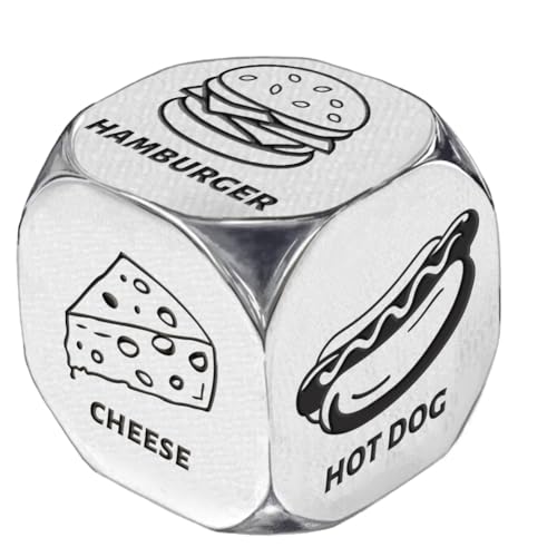 UNICRAFTALE 1Set Food Decision Dice Anniversary Date Night Dice Valentines Day Gift Stainless Steel Fast Food Decision Dice Funny Christmas Birthday Gift for Husband Wife Friend