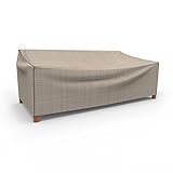 Budge English Garden Outdoor Patio Loveseat Cover, Extra Large (Tan Tweed)