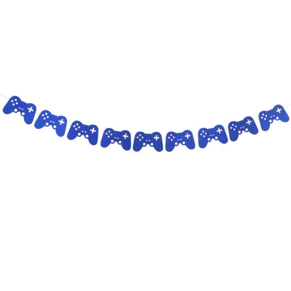 Photo 1 of Video Game Controller Banner Video Game Controller Garland, Video Game Party Decorations, Video Game Birthday, Level Up Birthday (Blue)