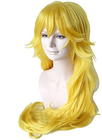 Princess Peach Wig Long Wavy Yellow Girls Hair Cosplay Costume Accessories
