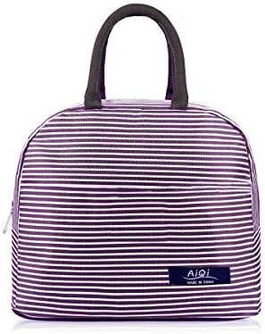 Lunch Bag,QLONG Foldable Insulated Lunch Bag Picnic Cool Bag Lunch Box Bag Students,Office,Picnic Tote Cooler Travel Organizer for Women Girl Men Adults Kids (Purple))