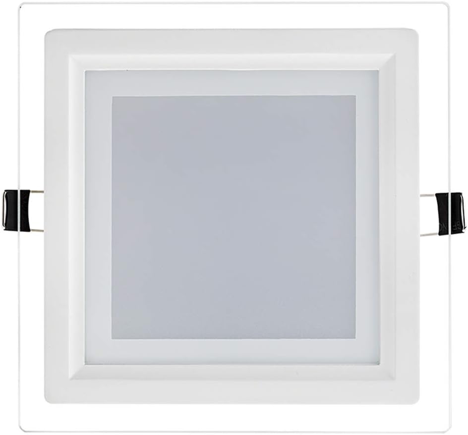 G.W.S® 18W Crystal Glass Edge Square LED Recessed Flat Panel Downlight Ceiling Light Day White (6000K), LED Driver Included - Image 3