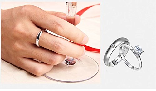 unnati creation sterling platinum plated couple ring for boy & girls