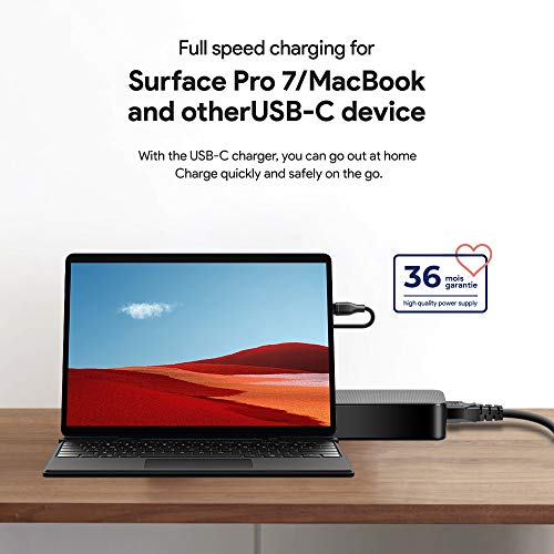 HKY 100W USB C PD Fast Charger Laptop PC Power Supply for HP Elitebook X360 Macbook Pro Air Lenovo ThinkPad Yoga DJI Surface Dell XPS ASUS Acer Swift Go X 16 14 Chromebook Fast Charger