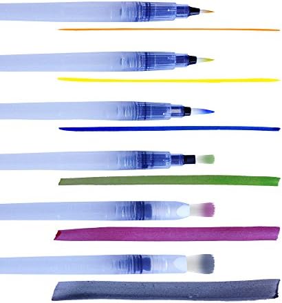 Water Brush Pen for Watercolor Painting, Lettering, Calligraphy Ink, Water Color Pencil &amp; Markers - Artistrove Waterbrushes Are Made With Nylon Hair &amp; Comes In 6 different tips