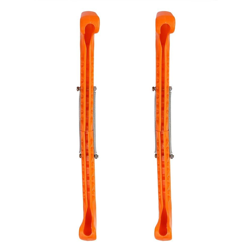 Agatige 1 Pair Ice Skate Guards, 31cm/12.2in Hockey Skate Blade Covers Figure Skate Guards Ice Skating Blade Protectors with Adjustable Springs for Figure Skating or Hockey (Orange)