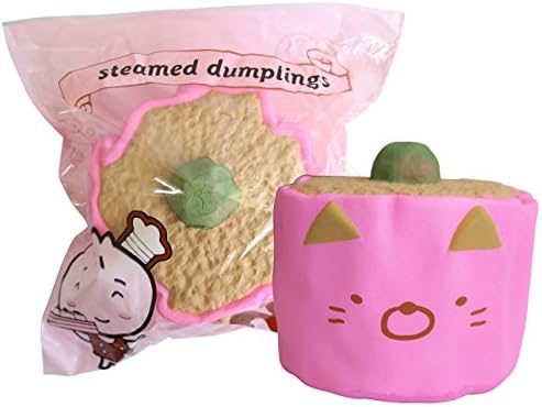 Squishy &amp; SUPER Slow Rise Kitty Kawaii Face Steamed Dumpling + BONUS Random Jenna Lyn Squishy!