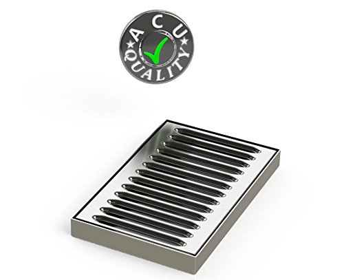 ACU-Precision-Sheet-Metal-0100-08-Surface-Mount-Drip-Tray-No-Drain-Stainless-Steel-4-Brushed-Finish-5-x-8-x-34-Silver