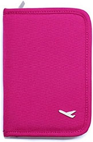 【Shikyou】 Passport Holder Card Case Wallet Compact Size (Purple-red)