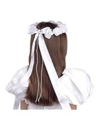 From Amazon.com. Click for details:
 Toy: Girls First Communion White Floral Beaded Tiara with Satin Bow, 16 Inch - DTC Toy: Girls First Communion White Floral Beaded Tiara with Satin Bow, 16 Inch - DTC