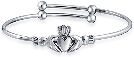 Claddagh Heart Irish Friendship Bracelet For Women Small Wrists 6.5In 925 Sterling Silver Adjustable