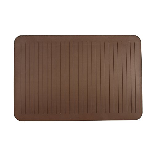Retro Scroll PU Comfort Floor Mat Anti Fatigue Kitchen Rugs for Kitchens & Office W20 x L30 x H3/4" (Brown)