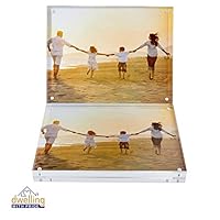 Acrylic Picture Frame Set of 2-8x10 Inch - Acrylic Photo Frame - Collage Stand for Family Photographs - Clear Picture Frames for Office Desk & Side Table - Wedding Table Décor