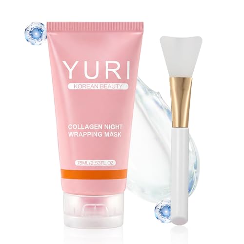 POLAR HAIR YURI Collagen Mask, Collagen Night Wrapping Peel-Off Mask, Hydrating & Firming Overnight Face Mask, Easy Peel Skincare for Smooth & Glowing Skin, Ideal Gift for Women & Teens, 2.54 Fl Oz