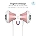 Picun 10 Hrs Playtime Wireless Headphones Bluetooth Neckband Headset, HiFi Bass Sports Sweatproof Noise Cancelling Stereo Magnetic Earphones with Mic, 13 MM Driver, for Workout Running Gym (Rose Gold)