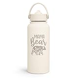SANDJEST Mom Water Bottle, Mama Bear Bottles 32oz