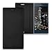 kwmobile Flip Case Compatible with Sony Xperia XZ/XZs - Smooth PU Leather Slim Folio Cover Phone Holder - Black