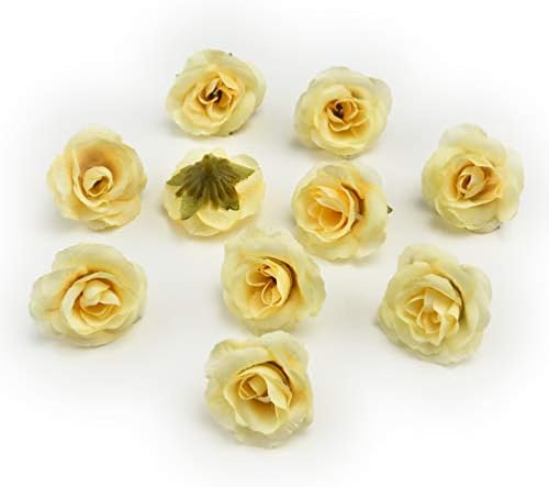 Fake flower heads in bulk wholesale for Crafts Peony Flower Head Silk Artificial Flowers Wedding Decoration DIY Decorative Wreath Fake Flowers Party Birthday Home Decor 30 Pieces 3.5cm (Milk White)