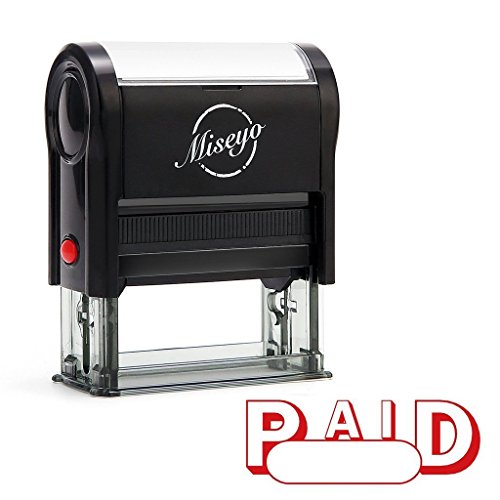 Miseyo PAID Self Inking Rubber Stamp - Red Ink