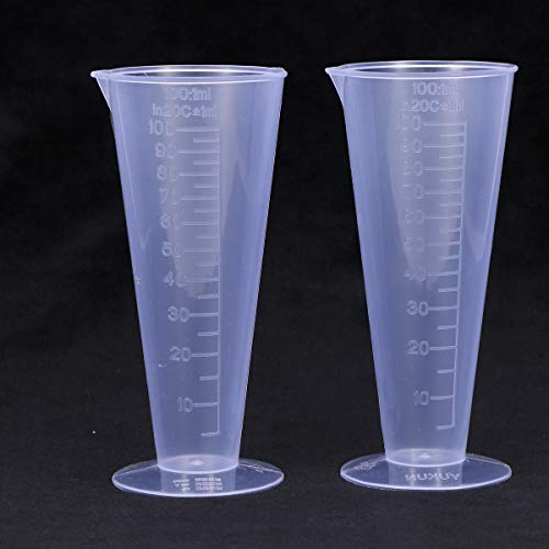 UPKOCH 2 stücke 100 ml Kunststoff Messbecher mit Skala Kegel Cocktail Gläser Messbecher zum Mischen Farbe Fleck… – Bild 8