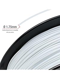 TIANSE blanco PLA Filamento de impresora 3D, bobina de 1 kg, 1,75 mm, precisión dimensional +  0,03 mm