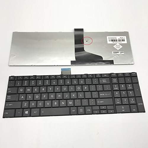 US Layout Notebook Keyboard for Toshiba Satellite C850 C850D C855 C855D C870 C875 C875D (Compatible L850 L850D L855 L855D L870 L870D L875D L950 L950D L955 L955D P850 P850D P855 Series Black 1 screw po