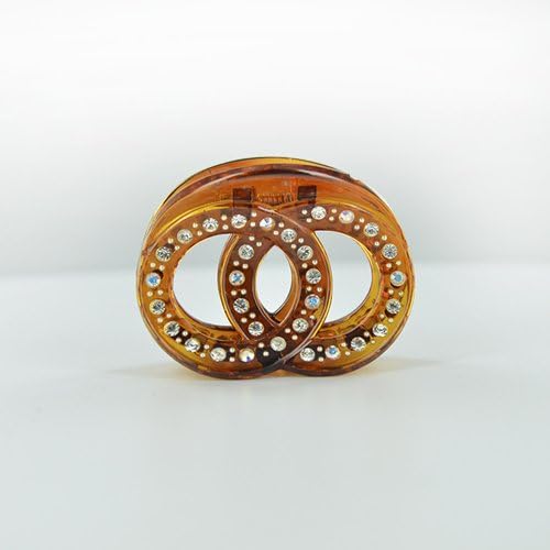Twinkle Crystal Jaw Hair Clip - Eternity Rings (Brown)
