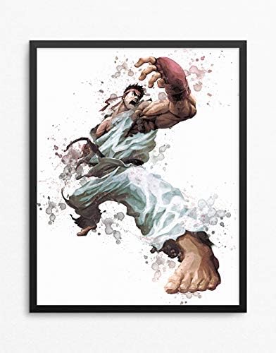 Street Fighter Poster, Street Fighter Print, Ryu Poster, Ryu Print, Gaming Room Decor, Game Art, Watercolor N.001 (16 x 20 inch)