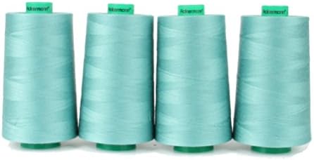 4x 5000m ACKERMANN universal sewing yarn, 120 gauge, quality yarn, overlock yarn, overlock sewing thread, Polyester, 0805 Grün
