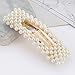 Pearl Hair Clips for Women Girls, J-MEE 4pcs Non-Slip Artificial Pearl Barrettes Bobby Pins Snap Clips Bling Hairpins Decorative Hairgrip Accessories for Party, Daily life, Work, School, Holiday