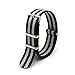 2pc 22mm Nato Ss Nylon Striped Black/Red,Black/Gray Interchangeable Replacement Pebble Lg Watch Band